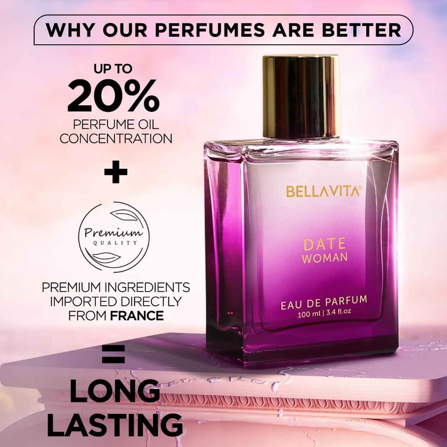 Bellavita Date Woman Perfume – Romantic Floral Fruity Scent for Women