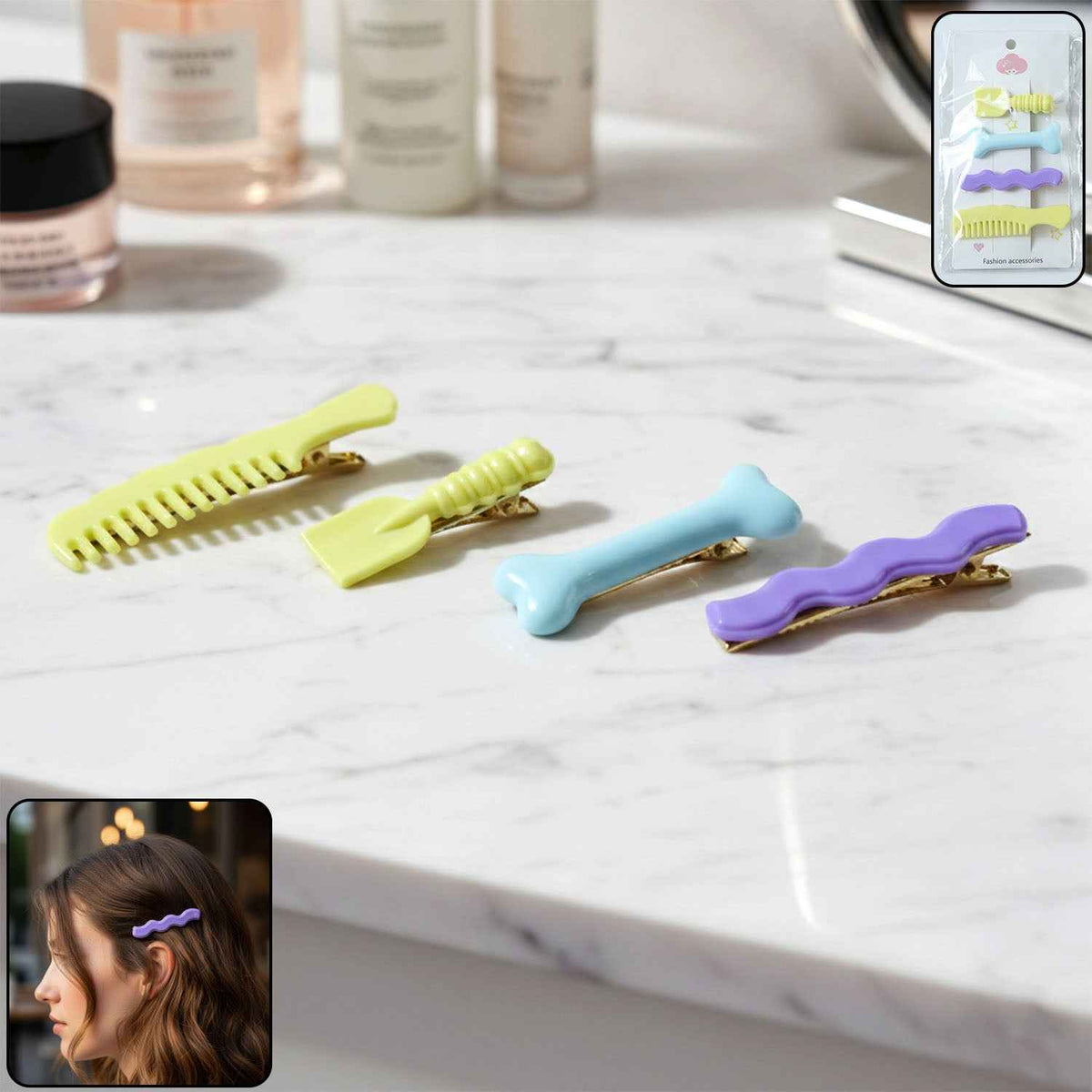 Alligator Hair Clips Set – Cute & Strong Grip Styling Pins (4 Pc)