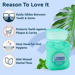 Mint Waxed Dental Floss – Smooth Glide & Fresh Breath 50m