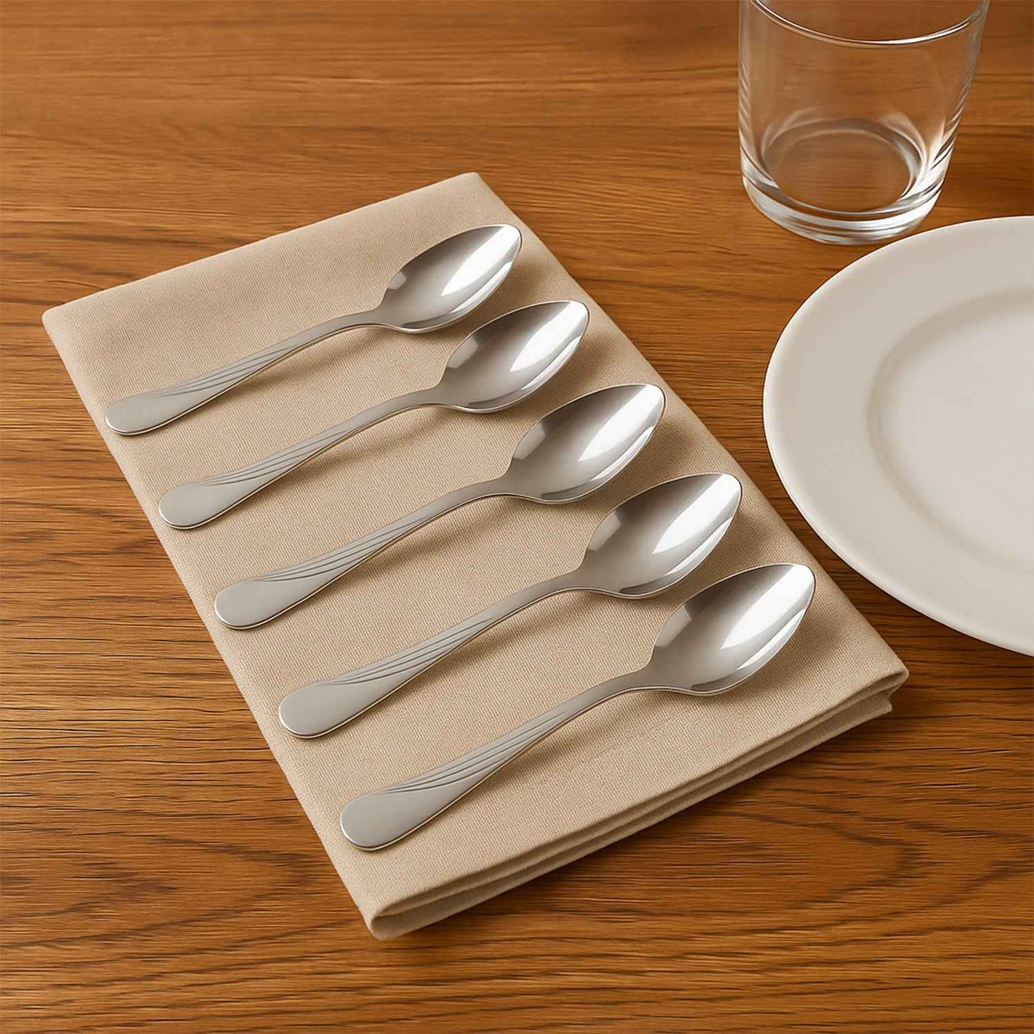 Stainless Steel Dining Spoon Set – Durable 6-Piece Collection