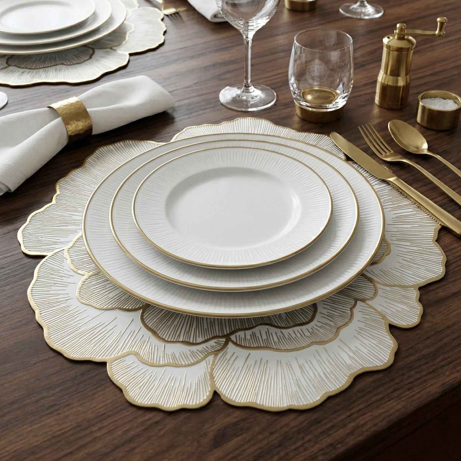 Round Floral PVC Table Mat – Waterproof & Heat Resistant for Dining