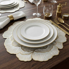 Round Floral PVC Table Mat – Waterproof & Heat Resistant for Dining