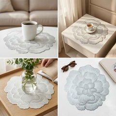 Round Floral PVC Table Mat – Waterproof & Heat Resistant for Dining