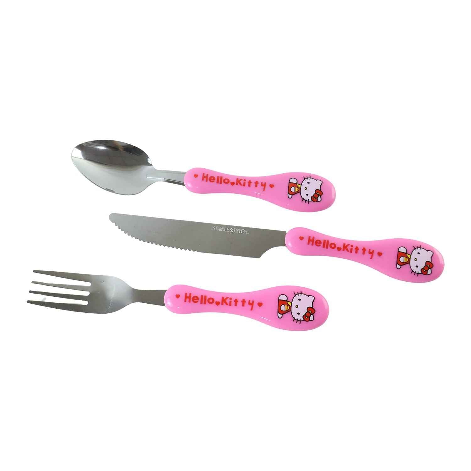 3 In 1 Kids Cutlery Set with Case Spoon Fork Knife for Children (1 Set)
