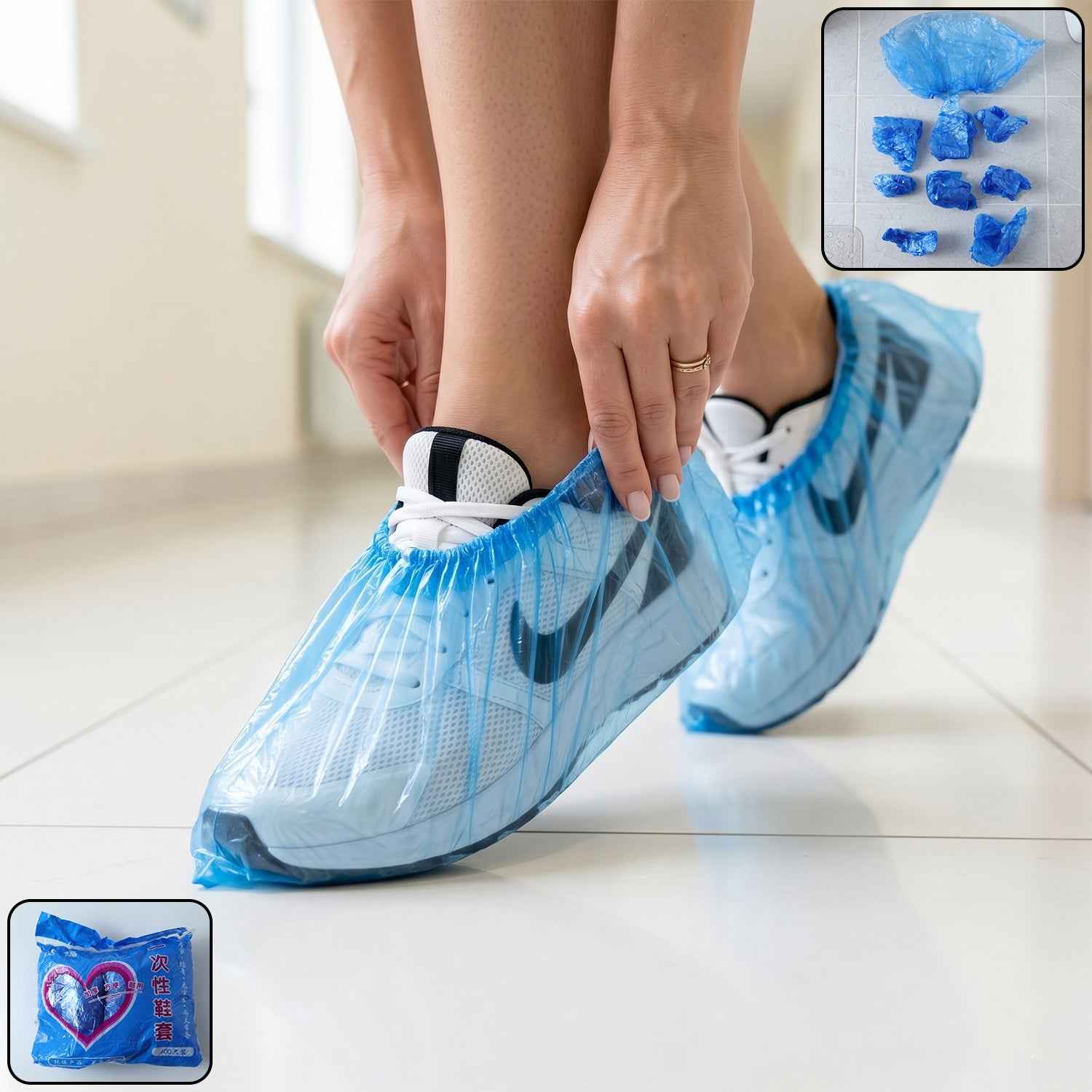 Disposable Plastic Shoe Cover Set Ð Waterproof & Dustproof Protection