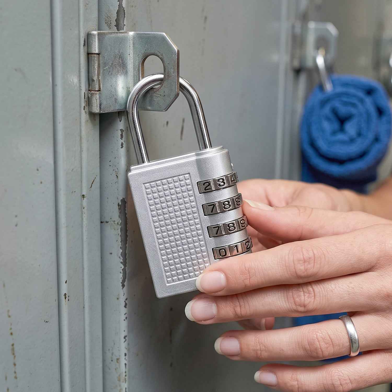 4 Digit Combination Padlock Resettable Number Lock for Luggage and...