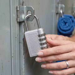 4 Digit Combination Padlock Resettable Number Lock for Luggage and...