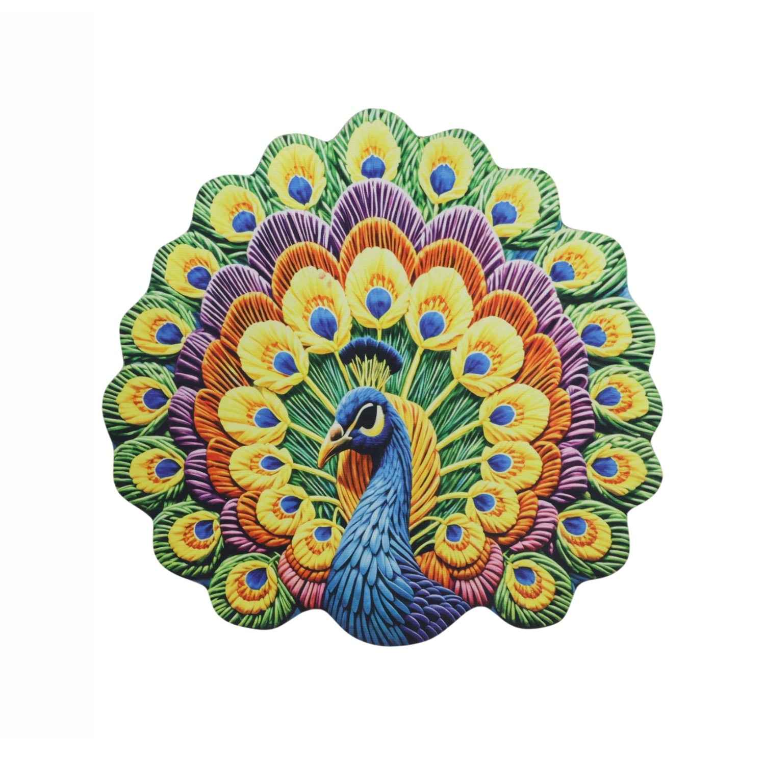 Peacock Design Floor Mat Ð Vibrant and Soft Home Decor