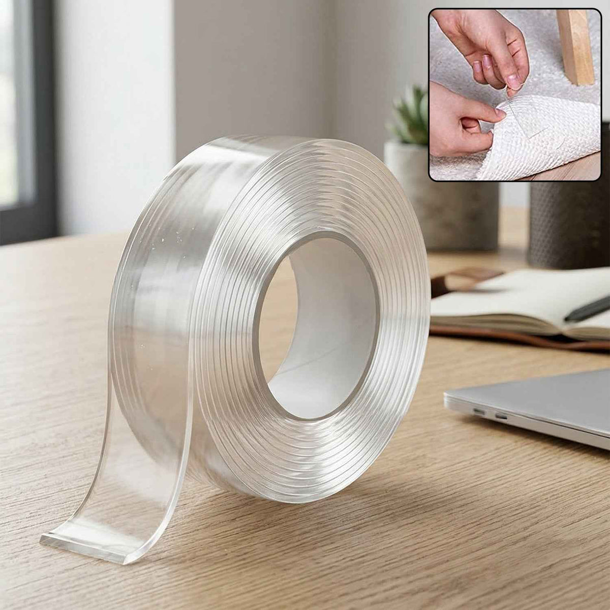 Heavy Duty Transparent Nano Adhesive Tape – Reusable & Strong Grip
