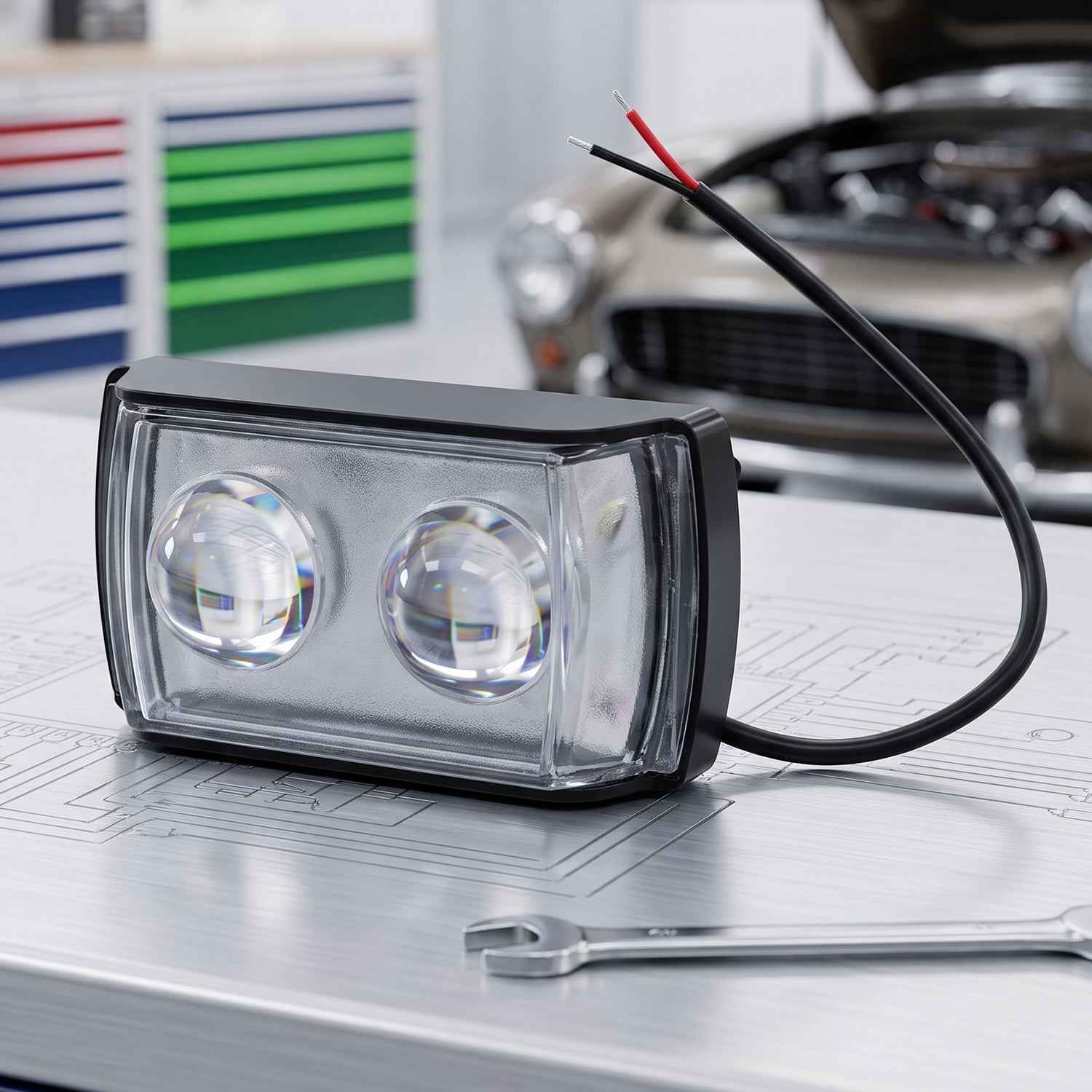 3 Mode LED Fog Light – Ultra Mini Dual Lens for Vehicle Safety