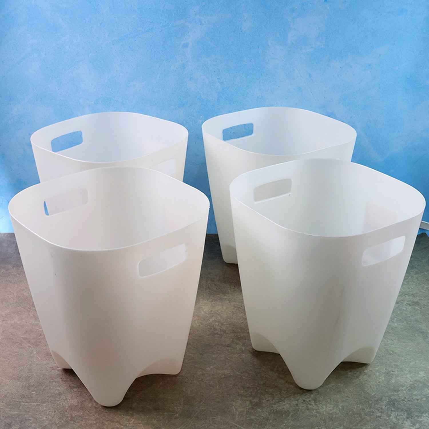 Plastic Dustbin Set – Compact Square for Home & Office (4 Pc)