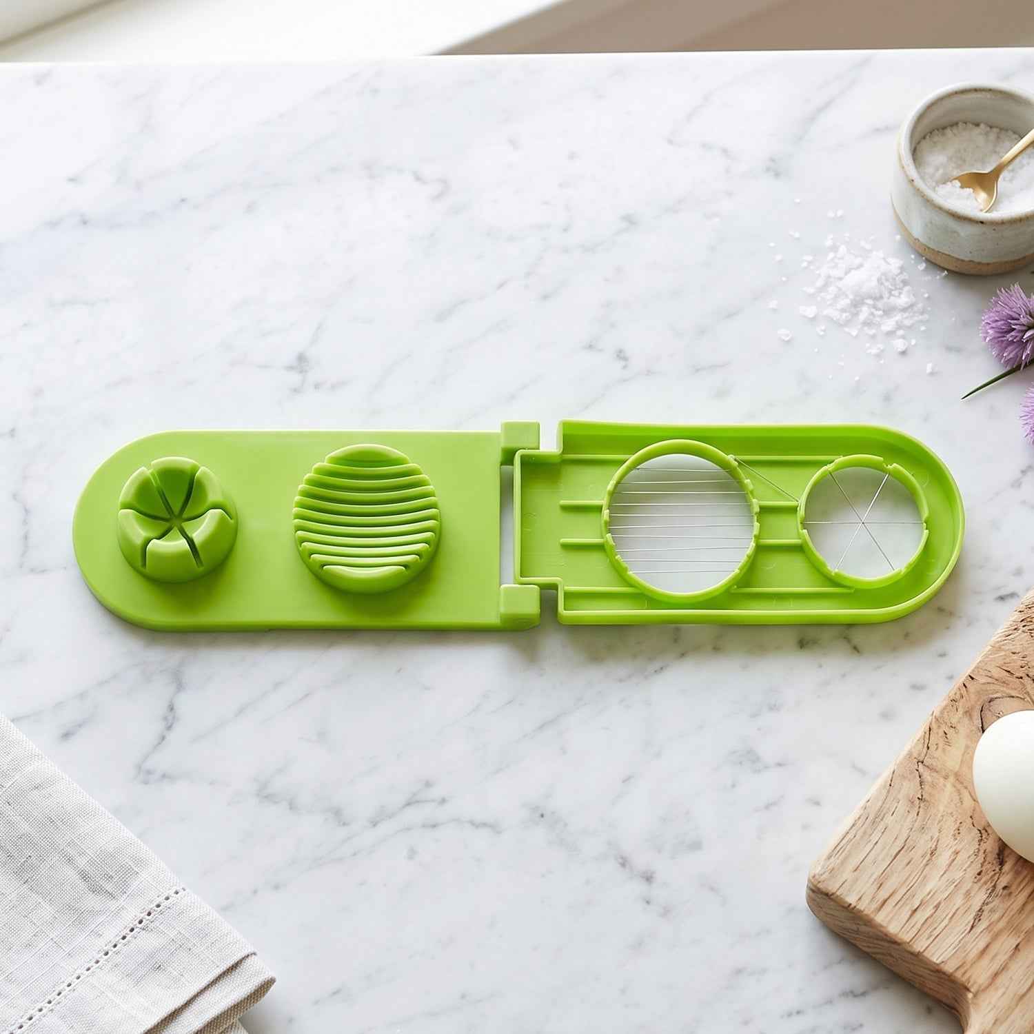 2 in 1 Egg Slicer and Wedger Stainless Steel Wire Boiled Egg Cutter (1 Pc)