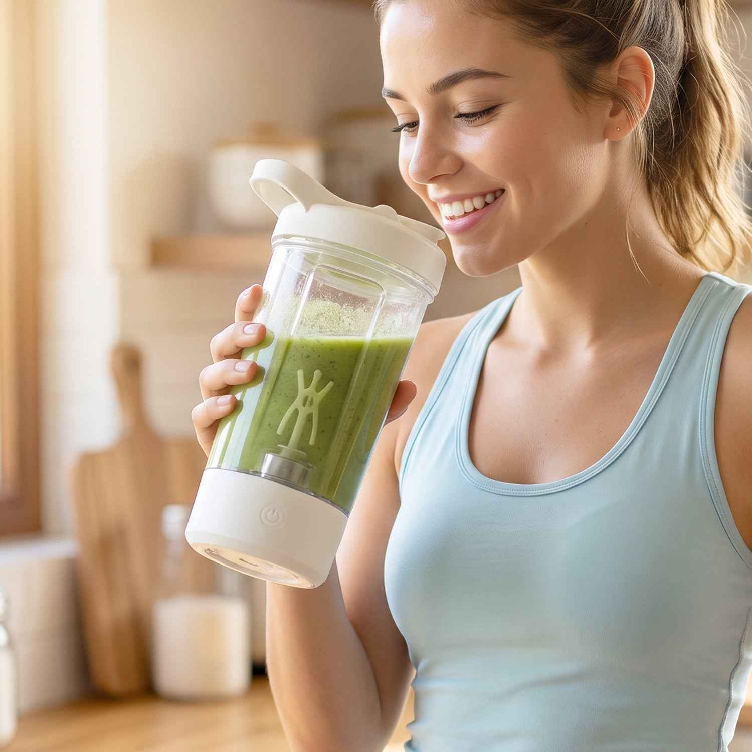400ml USB Rechargeable Electric Self Stirring Protein Shaker Bottle (1 Pc)