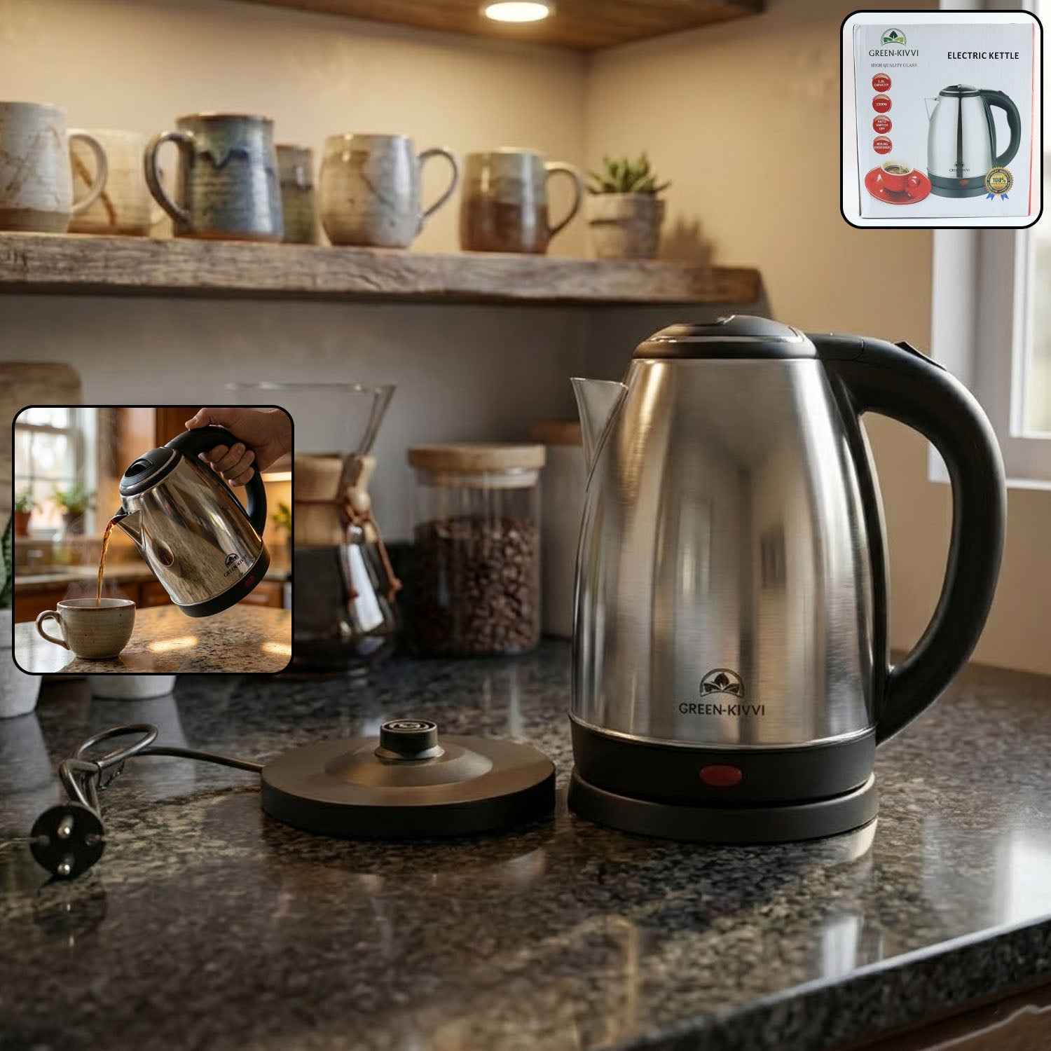 Electric Stainless Steel Kettle – Fast Boil with Auto Shut-Off
