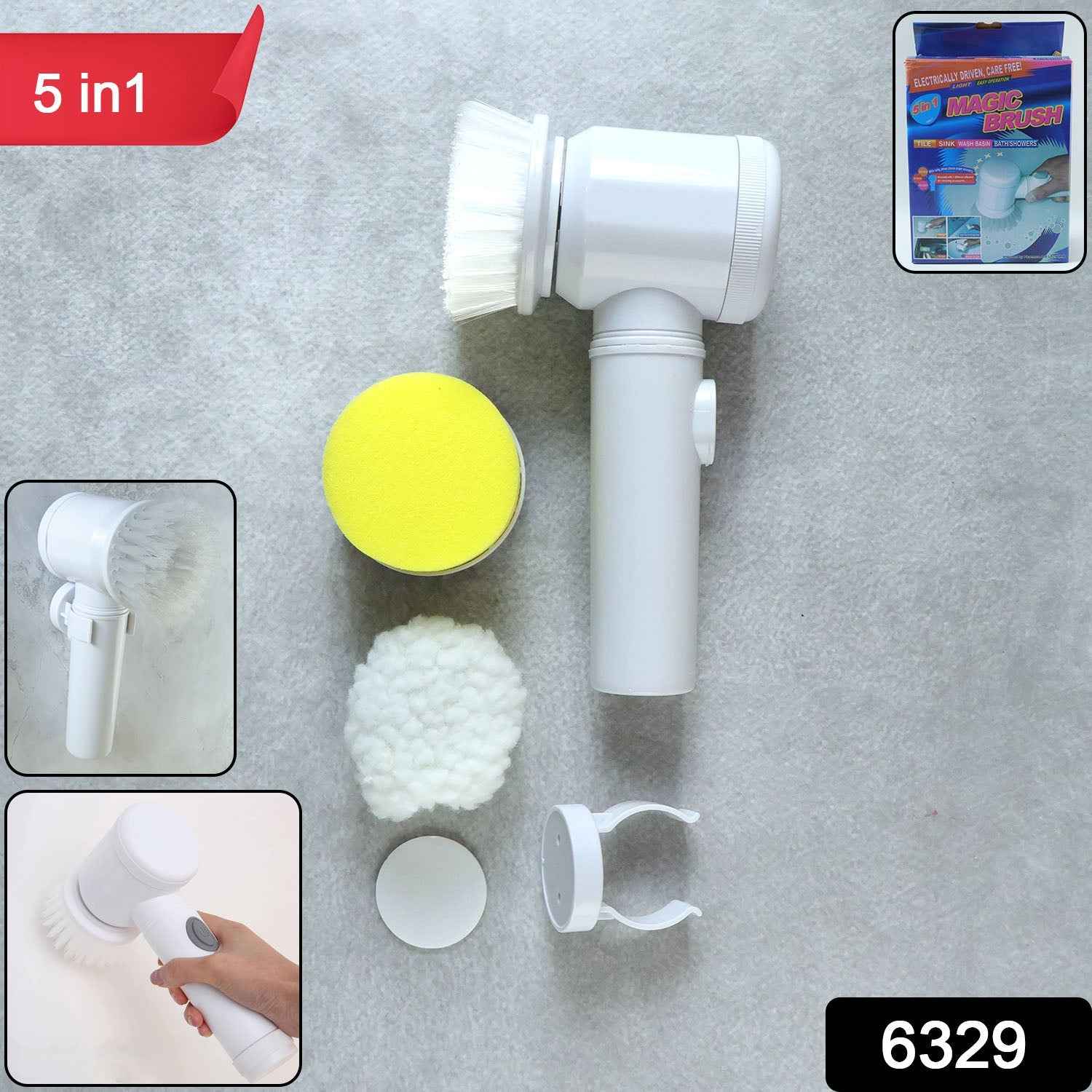 Electric Spin Cleaning Brush – 5 Replaceable Heads for Deep Clean