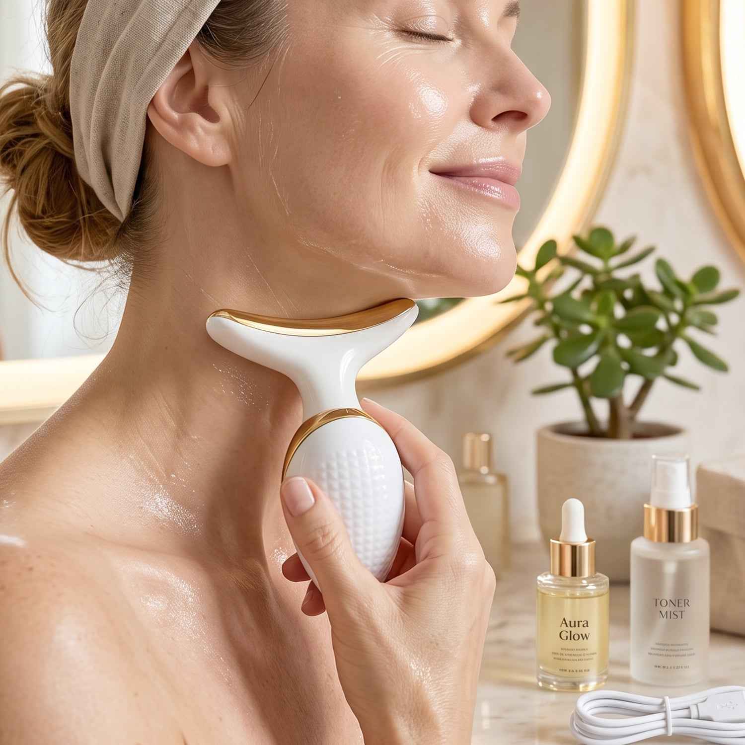 Electric Neck and Face Massager Lifting Firming Skin Care Beauty De...