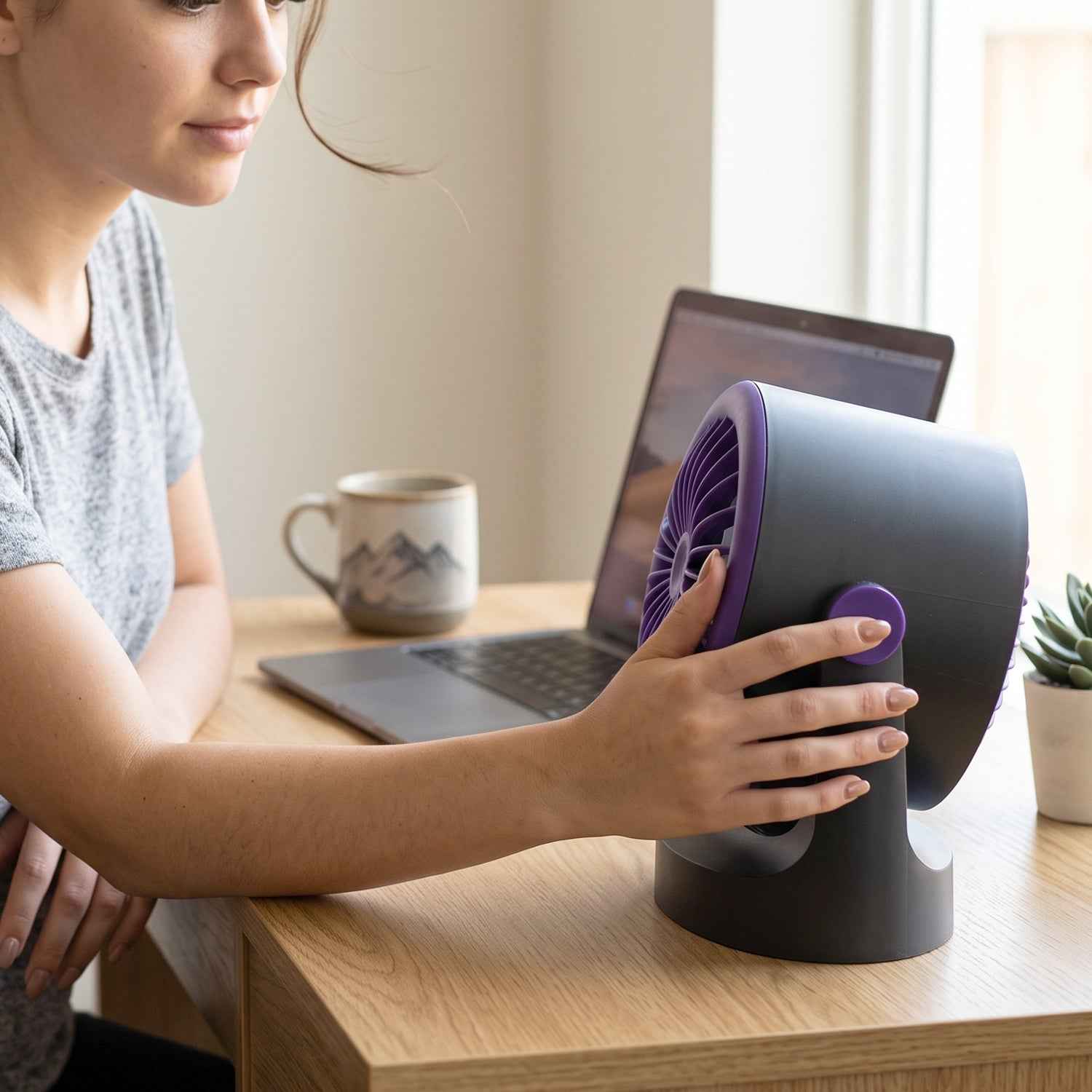 Desktop Air Circulator Table Fan with Hanging Hook, Portable Desk Fan (1 Pc)