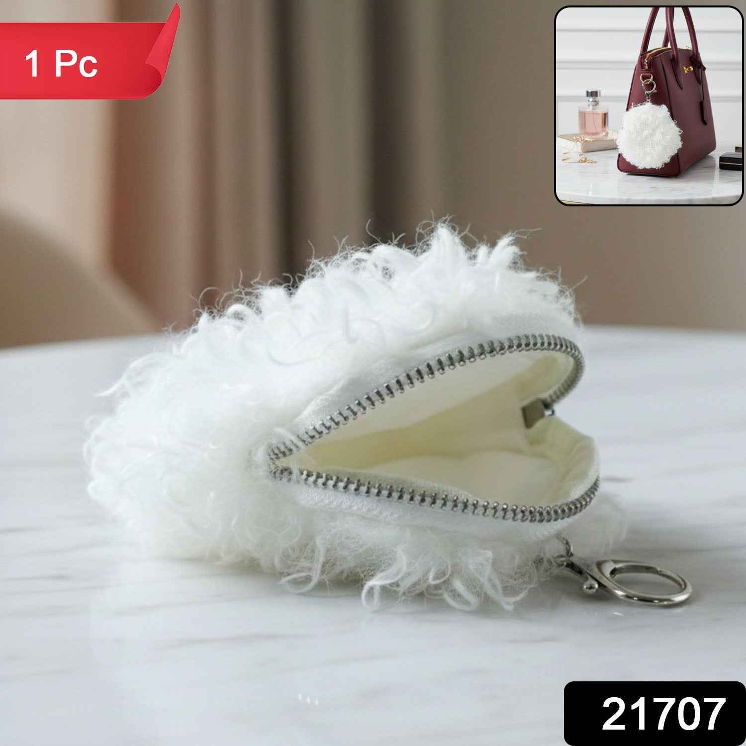 Mini Coin Purse – Soft Fluffy Compact Faux Fur Pouch