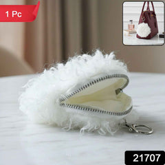 Mini Coin Purse – Soft Fluffy Compact Faux Fur Pouch