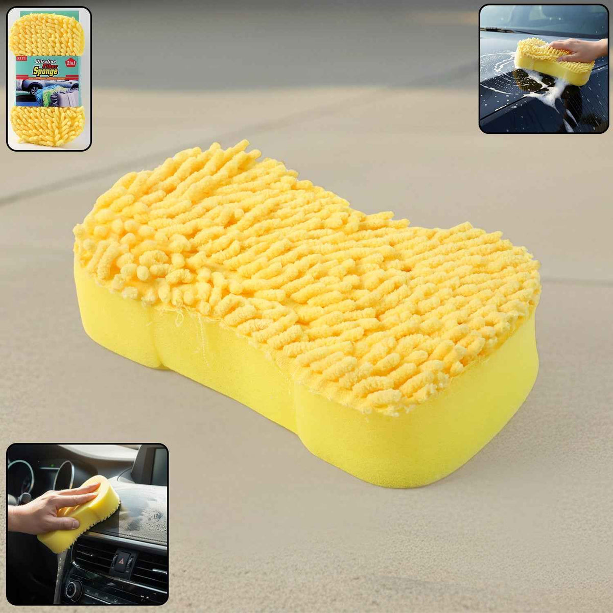 Microfiber Car Washing Sponge Ð Dual-Surface & Scratch-Free Finish