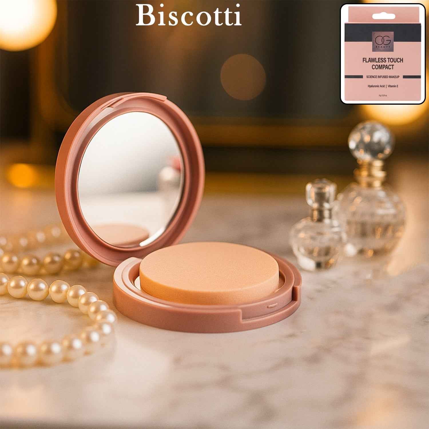 Biscotti Compact Powder – Flawless Matte Finish for Medium to Dusky