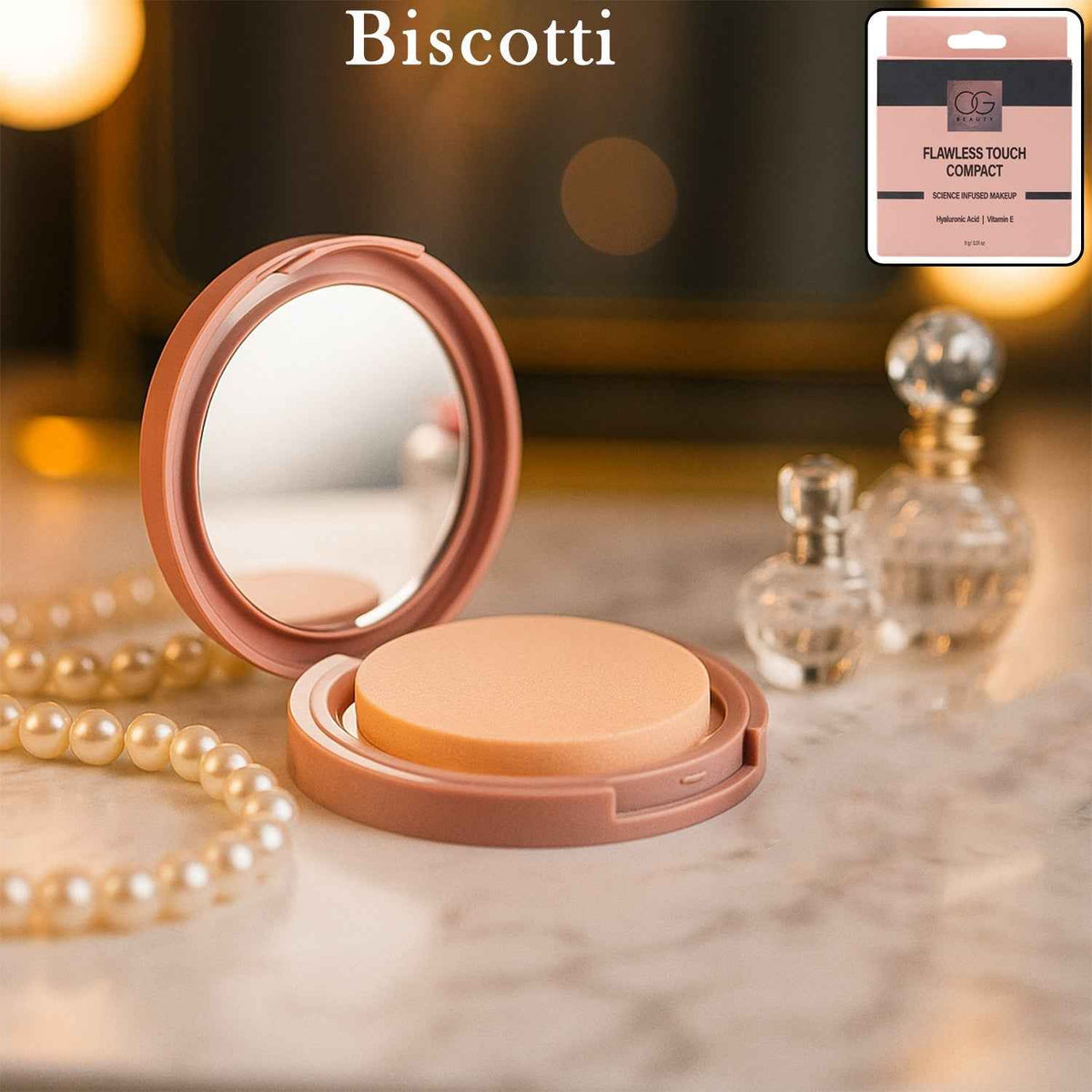 Biscotti Compact Powder – Flawless Matte Finish for Medium to Dusky