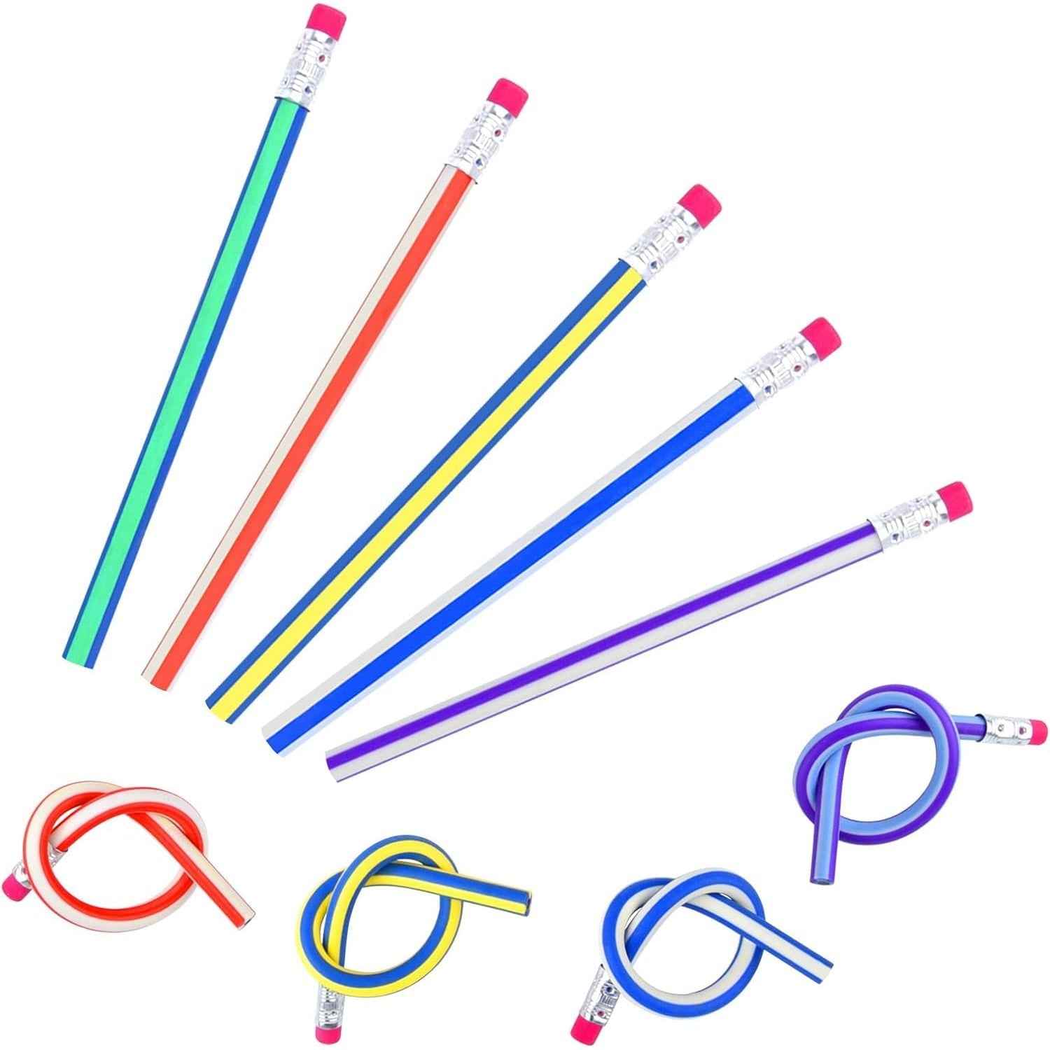 Swirl Design Pencils Set Ð Vibrant Colors with Built-in Erasers