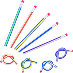 Swirl Design Pencils Set Ð Vibrant Colors with Built-in Erasers
