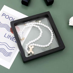 Jewellery Display Box – Transparent Floating Frame Organizer 9x9 cm
