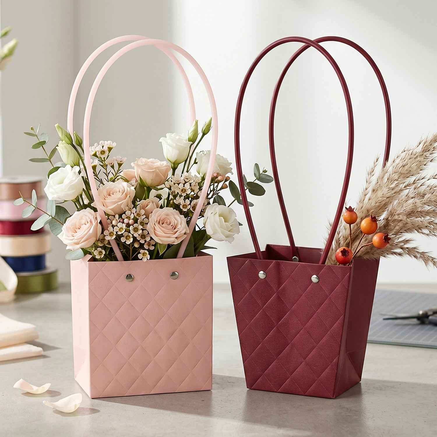 Foldable Flower Packaging Bag Ð Elegant & Water-Resistant Design