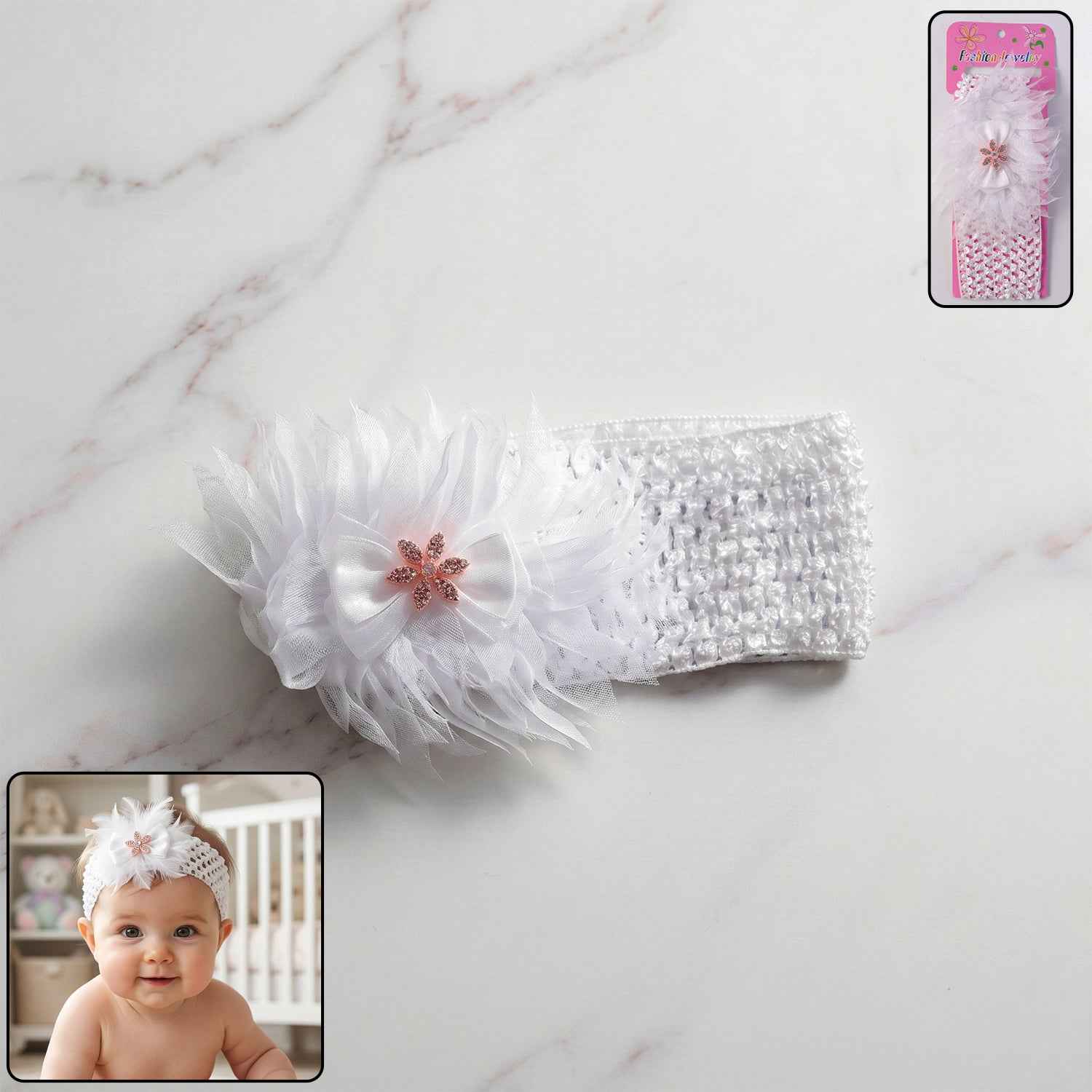 Baby Headband Ð Soft Elastic Floral Designed for Comfort & Style