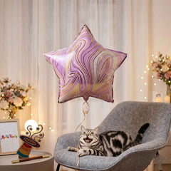 Star Marble Foil Balloon Ð Bright Party Decor for Celebrations