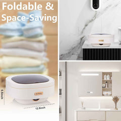 Portable Folding Washing Machine, Mini Collapsible Washer with Spin Basket (1 Pc)