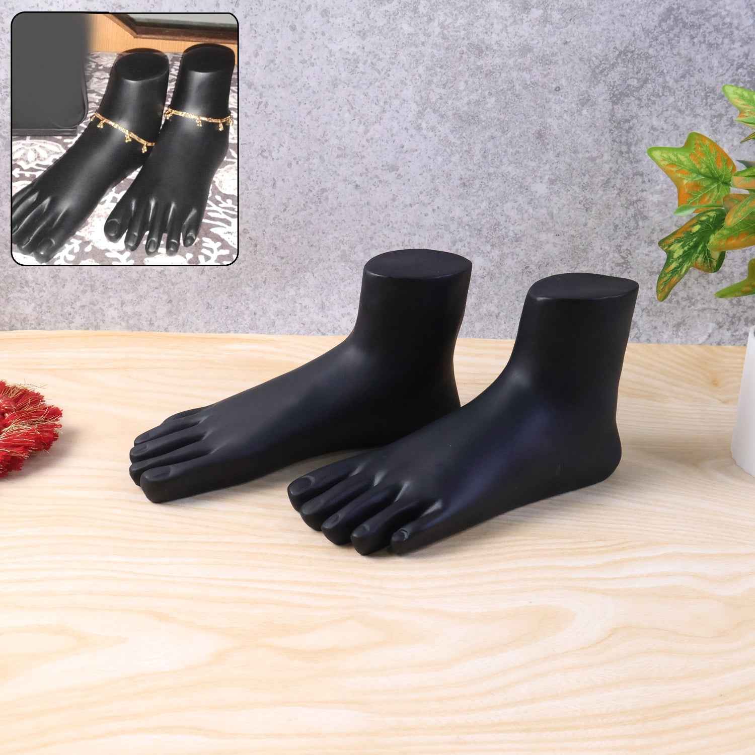 Foot Mannequin Display Stand Pair – Premium Black for Jewellery