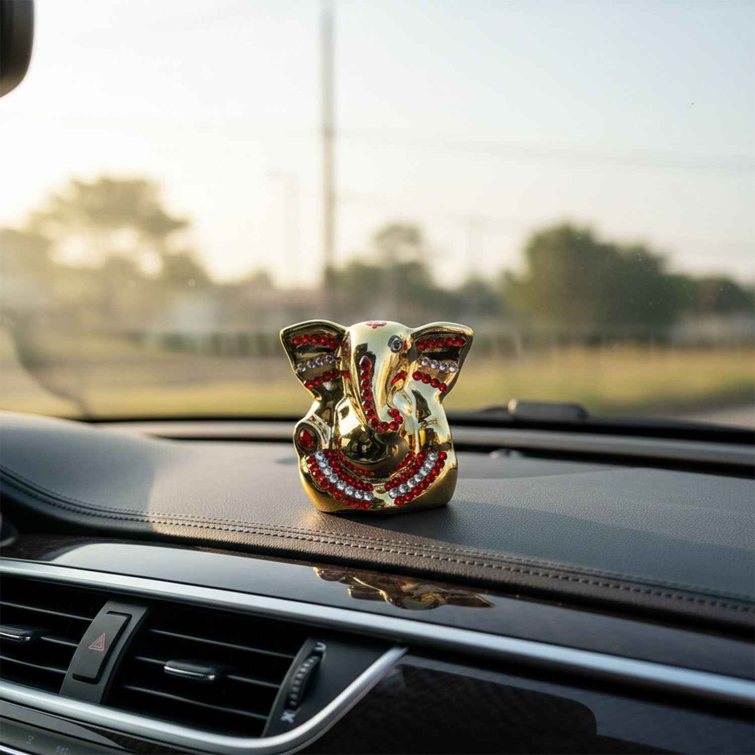 Lord Ganesha Idol – Golden Decorative Spiritual Showpiece