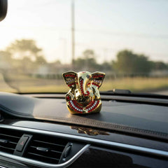 Lord Ganesha Idol – Golden Decorative Spiritual Showpiece
