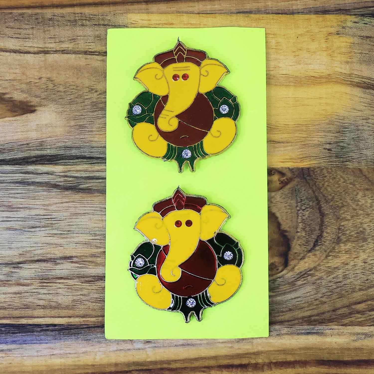 Lord Ganesha Wall Hanging Stickers – Set of 2 Vibrant Decor