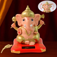 Solar-Powered Dancing Ganesha Idol – Eco-Friendly Spiritual Décor