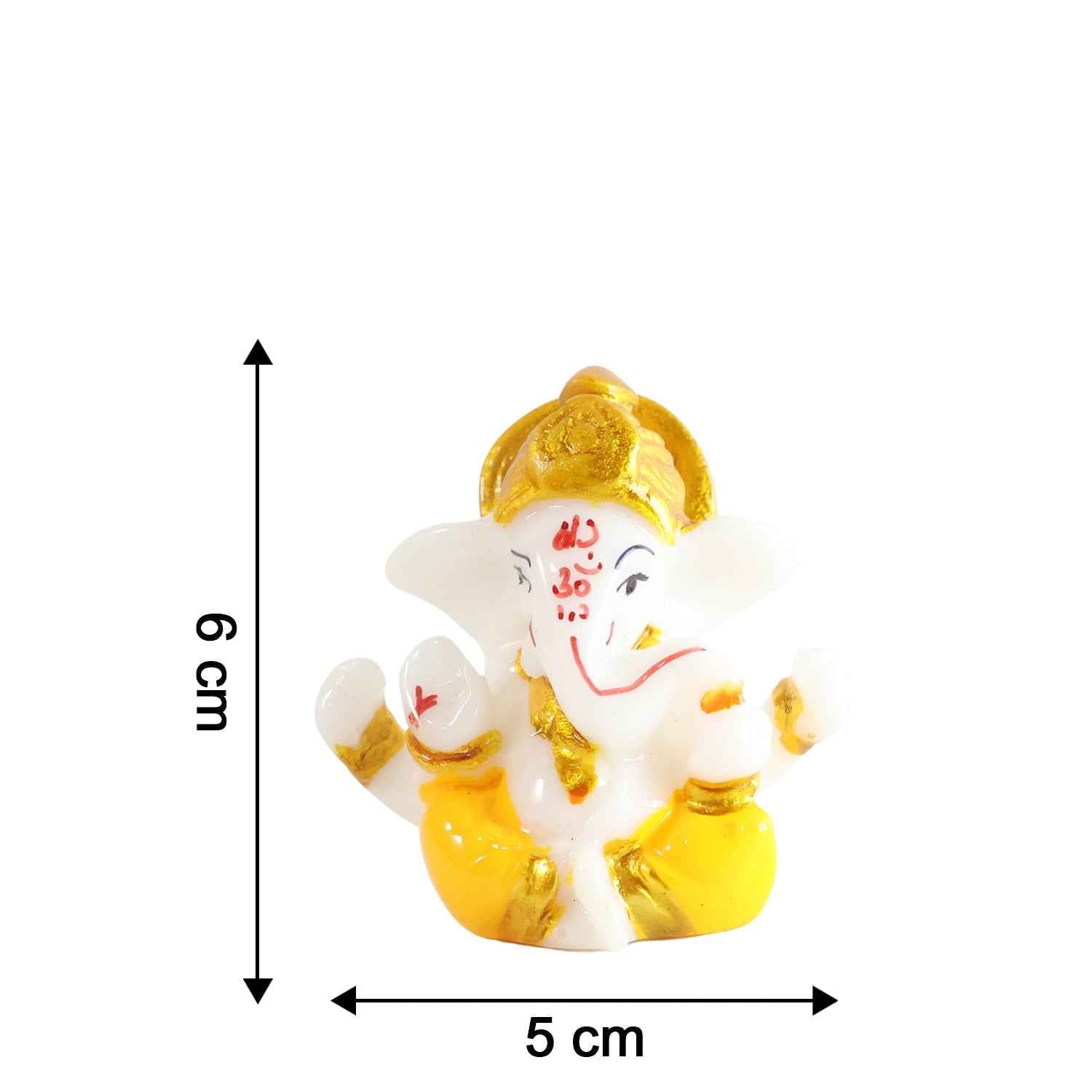 Lord Ganesha Decorative Idol – Mini Murti with Golden Crown