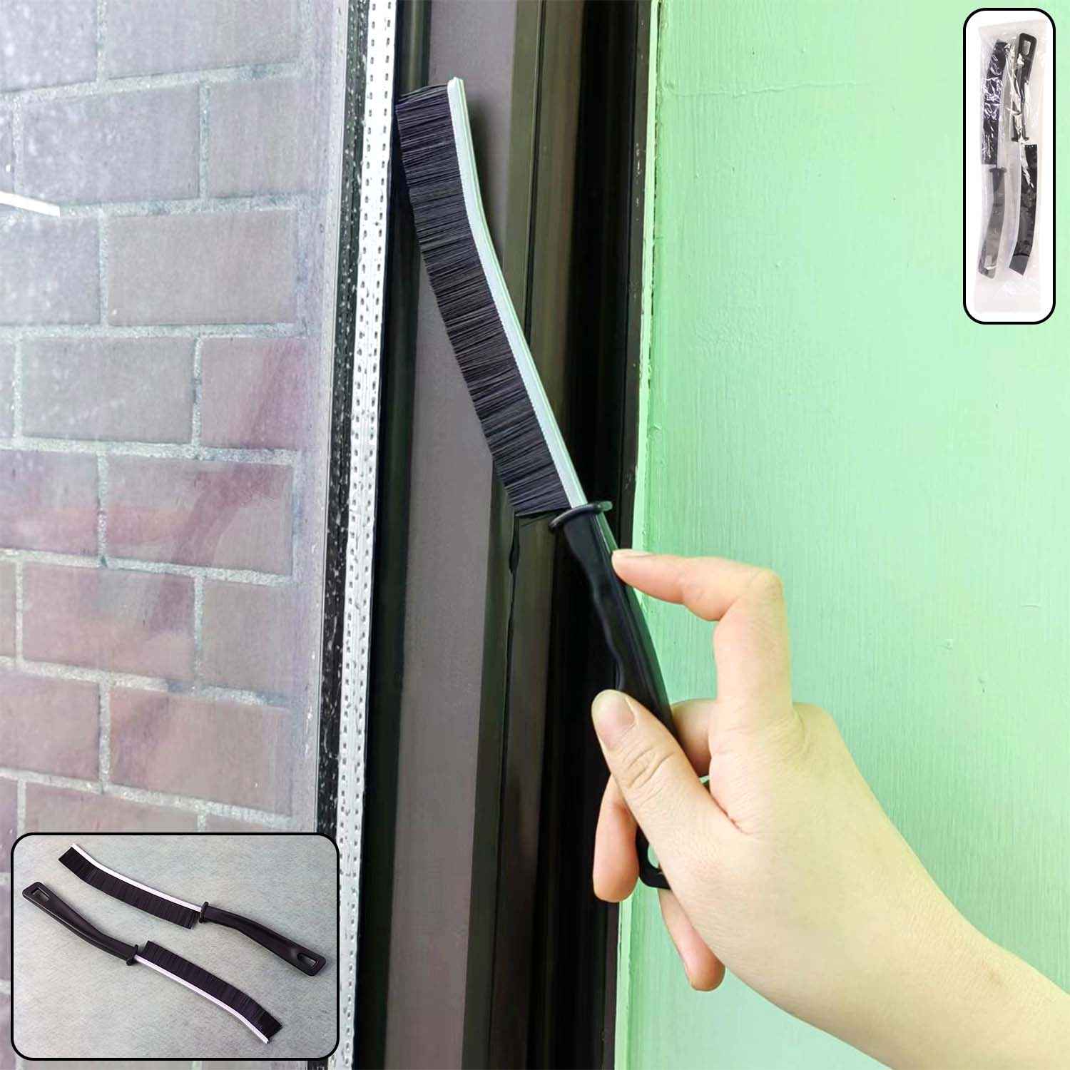Corner Cleaning Brush – Long Handle Stiff Bristle Set (2 Pc)