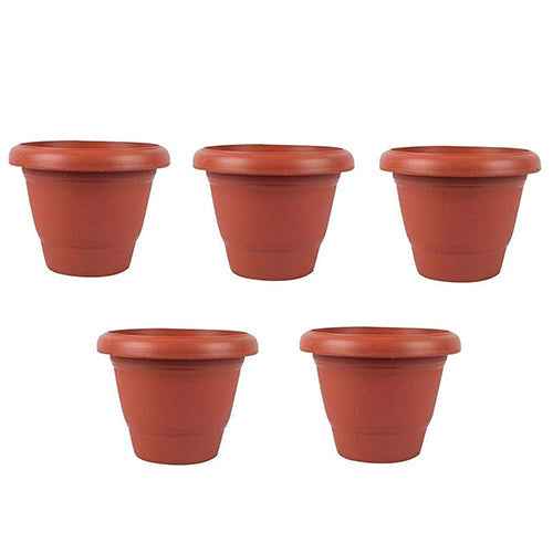 Heavy Plastic Planter Pot – Durable Brown Gamla | Indo Glow