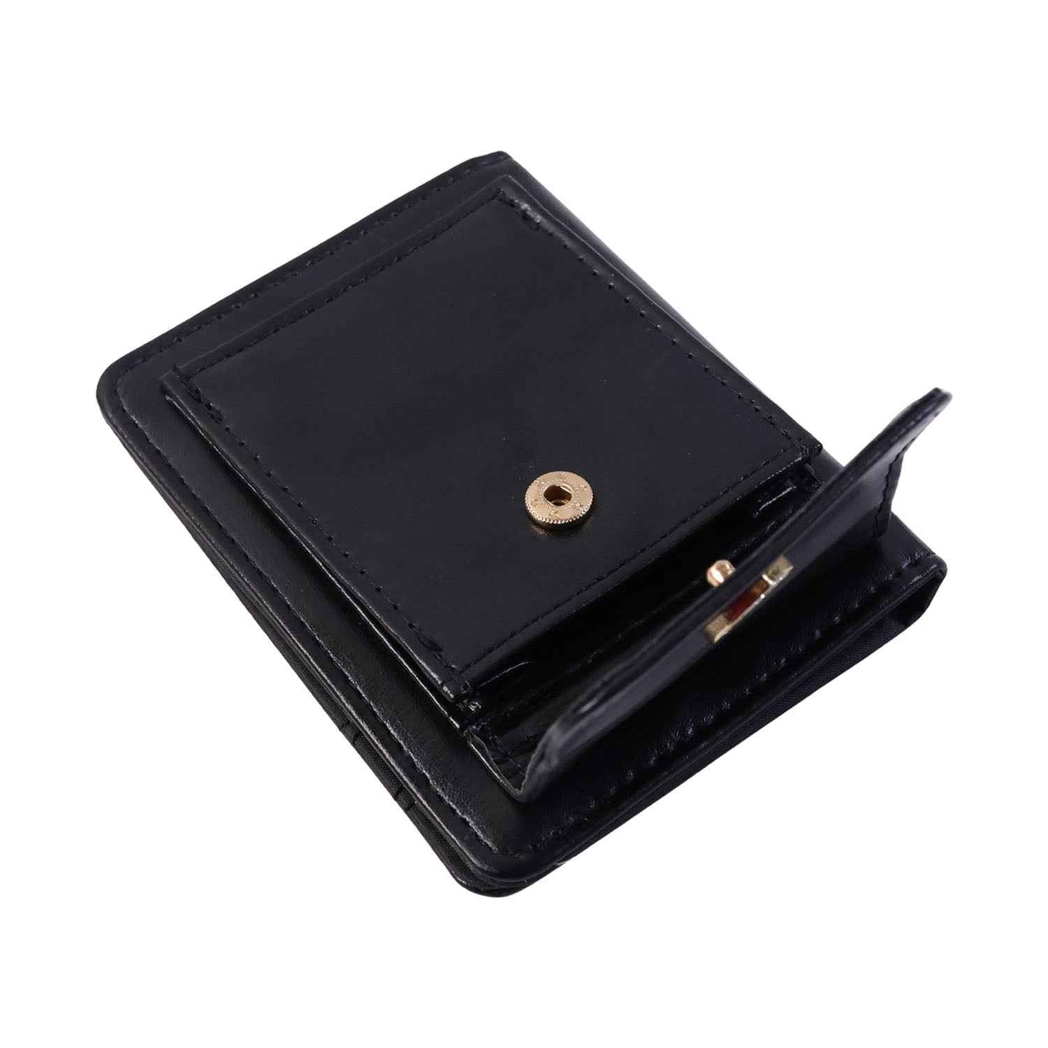 Compact Card Holder Wallet – Secure Snap Button Closure