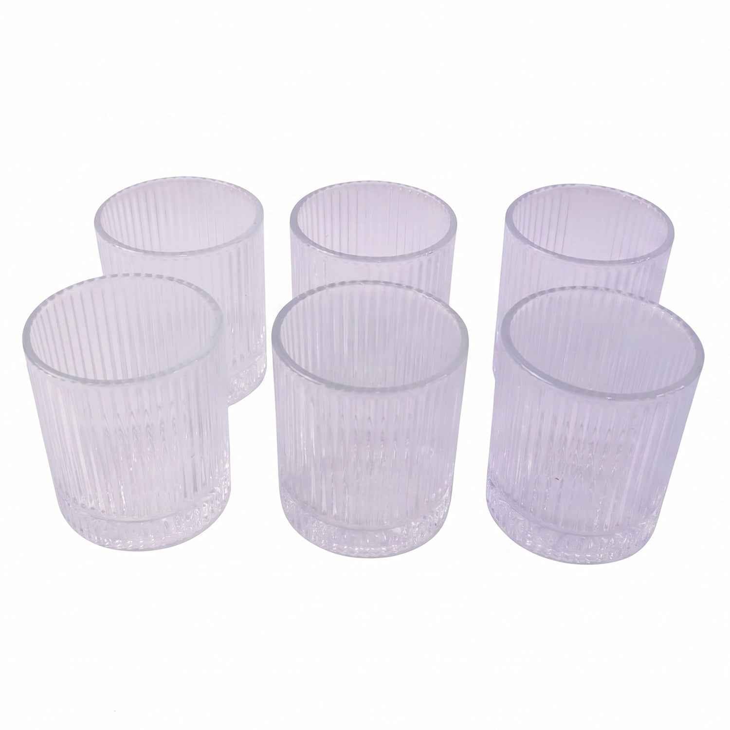 Crystal Glass Tumbler Set Ð Elegant Ribbed Design for Every Occasion