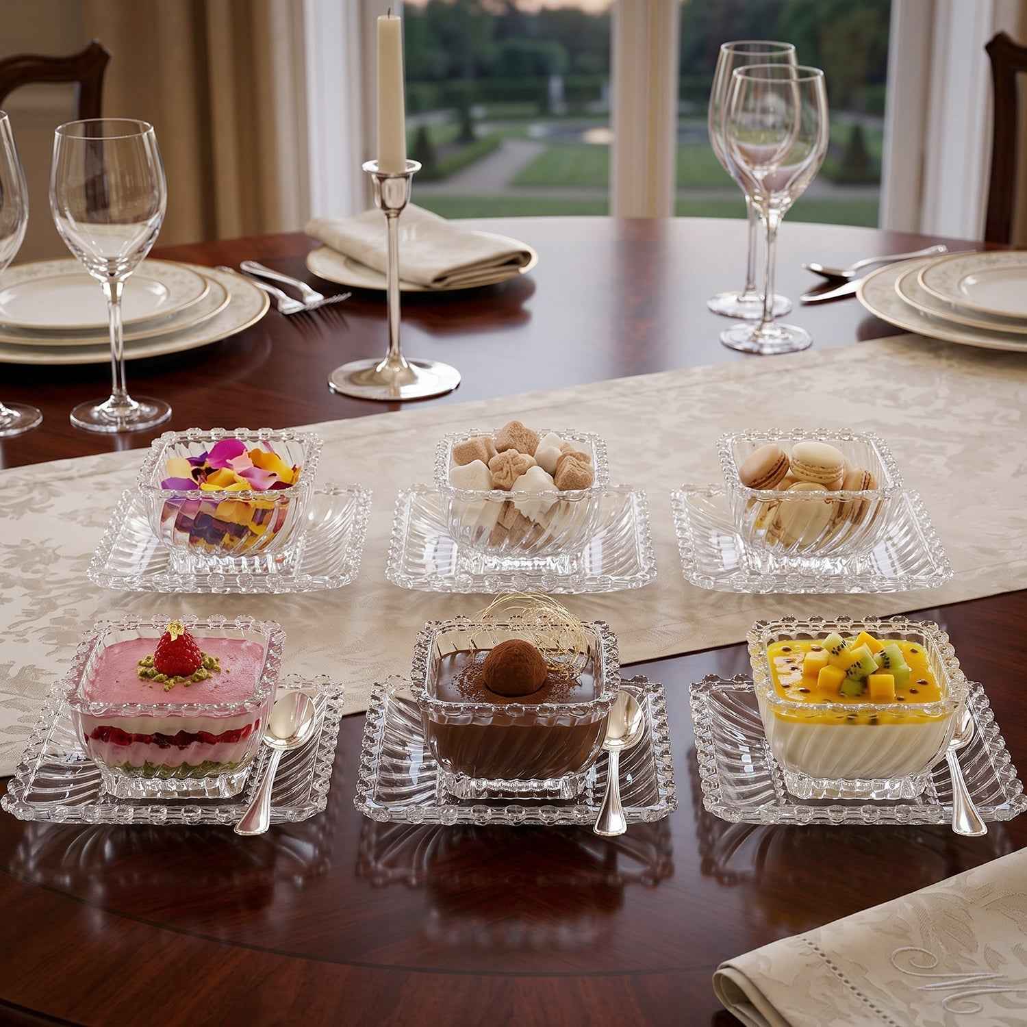 Glassware Serving Set Ð Elegant 12-Piece Snack & Dessert Plate Collection