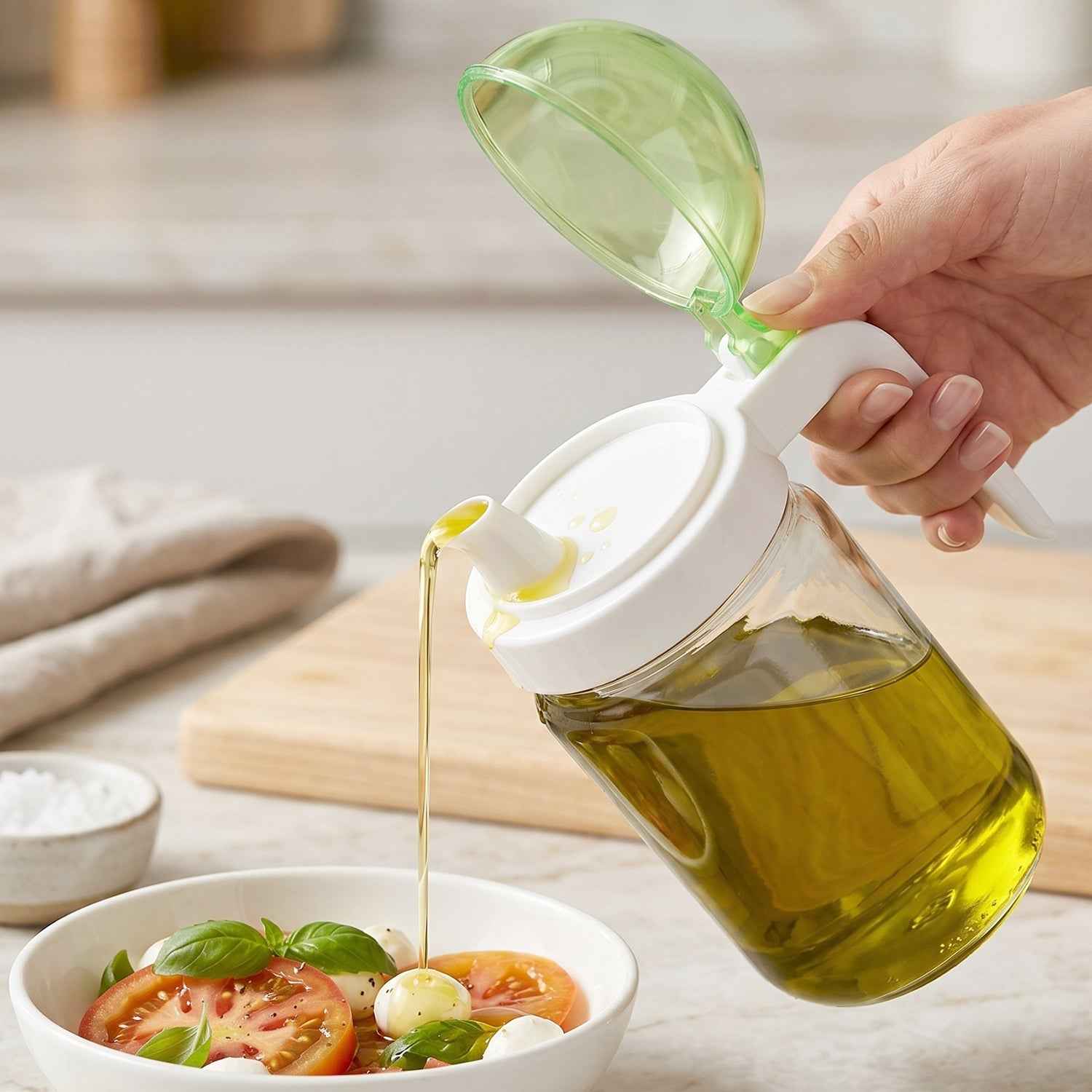 Glass Oil Bottle Ð 580ml Leak-Proof & Easy Pour Design