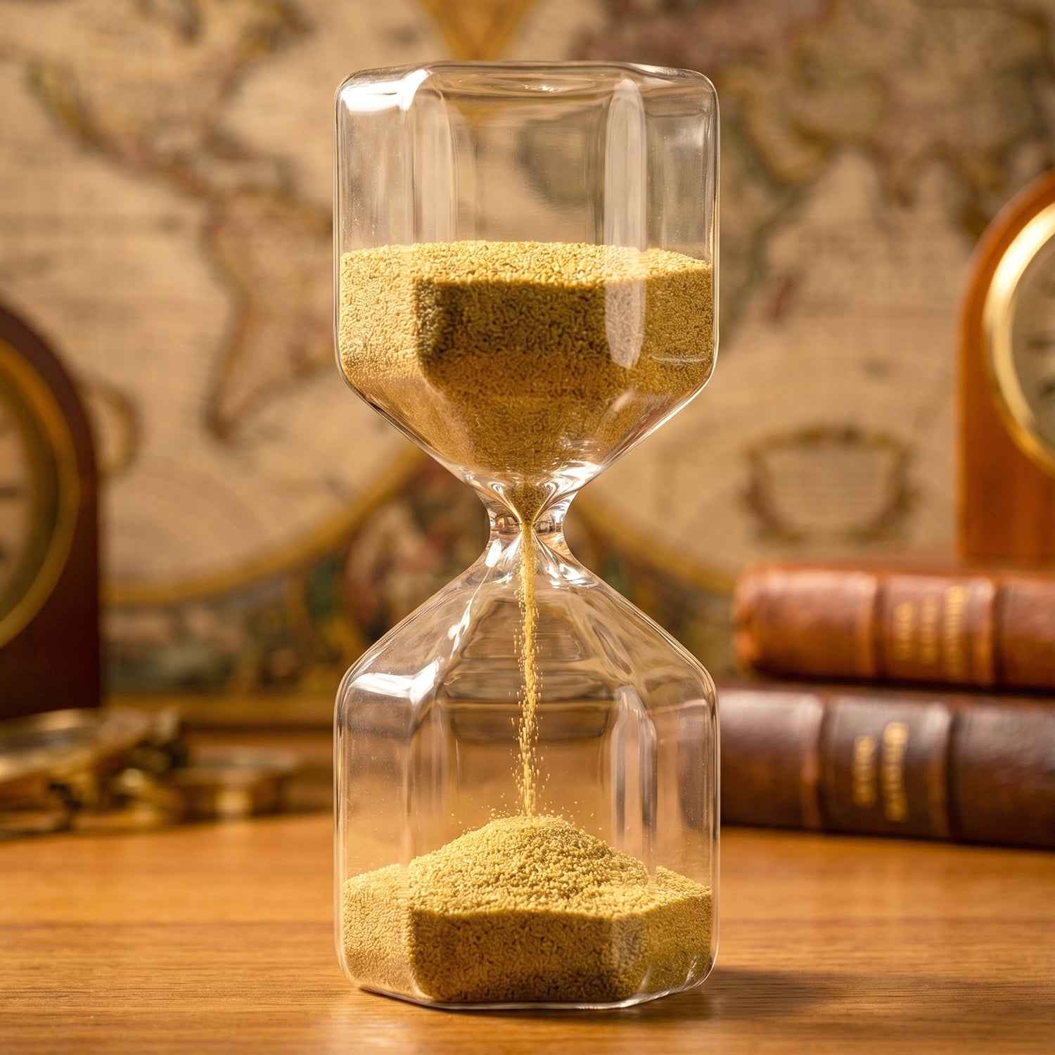 Elegant 4-Minute Glass Sand Timer for Desk & Decor