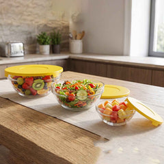 Glass Bowl Set with Lids – Versatile Kitchen Storage & Serving