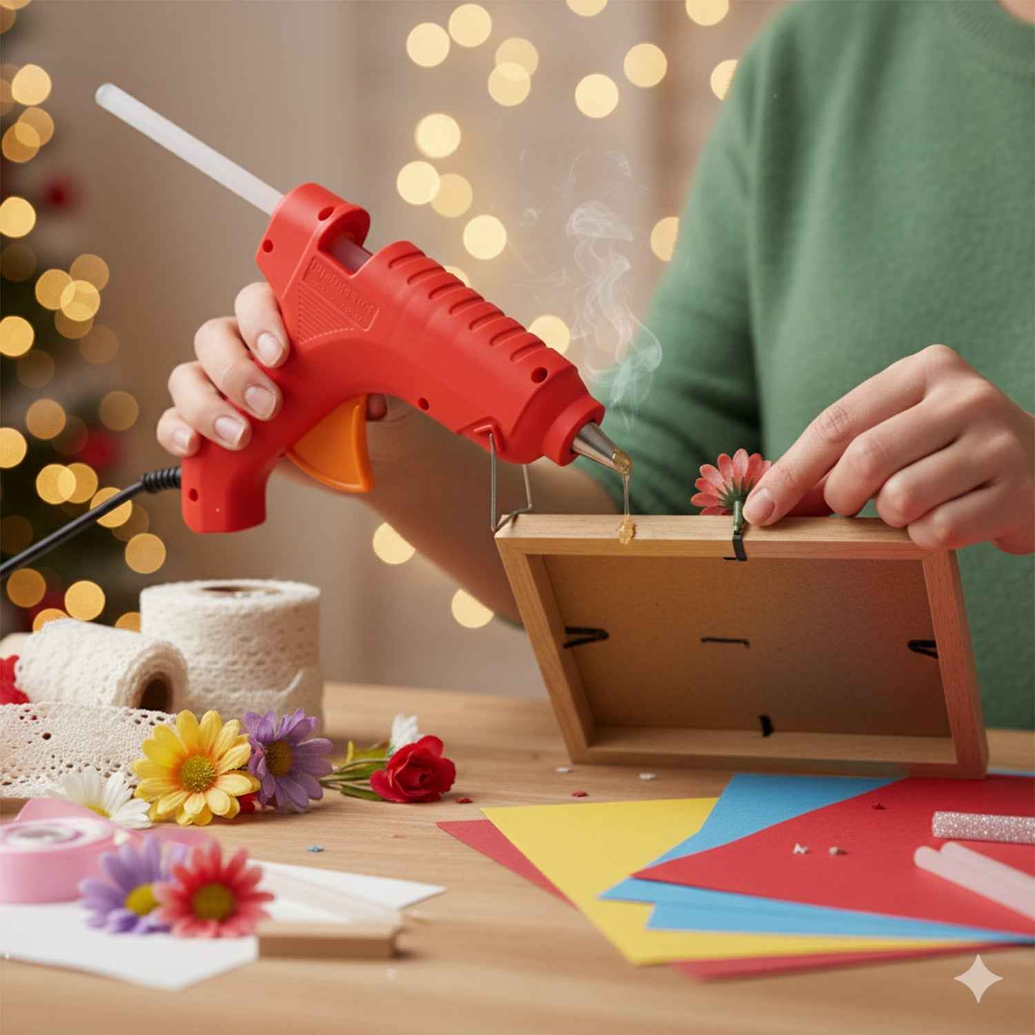 20W Hot Melt Glue Gun – Fast Heating with 6 Transparent Sticks
