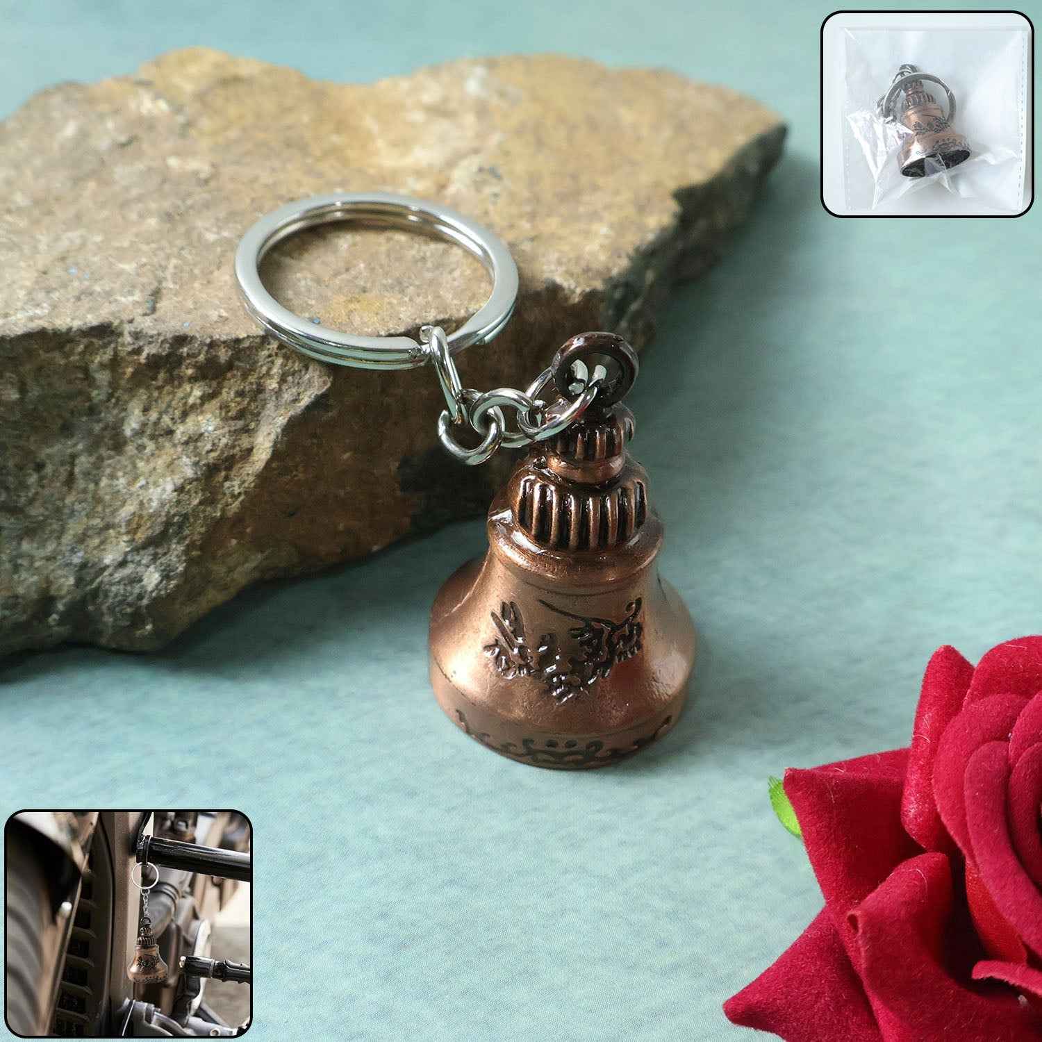 Bell Shape Mini Metal Keychain – Stylish Durable Key Holder