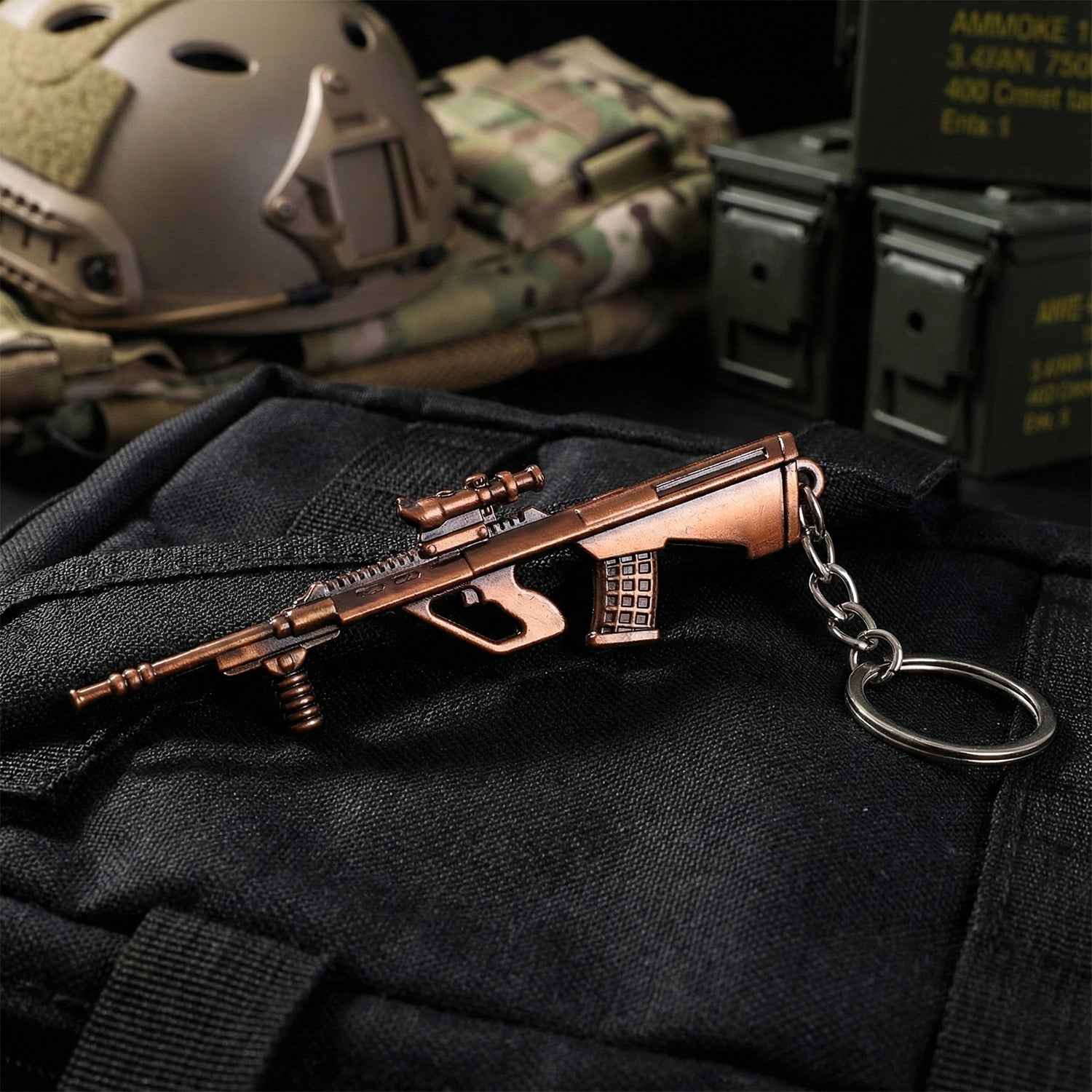 Gun Shape Keychain – Durable Metal Alloy with Antique Finish